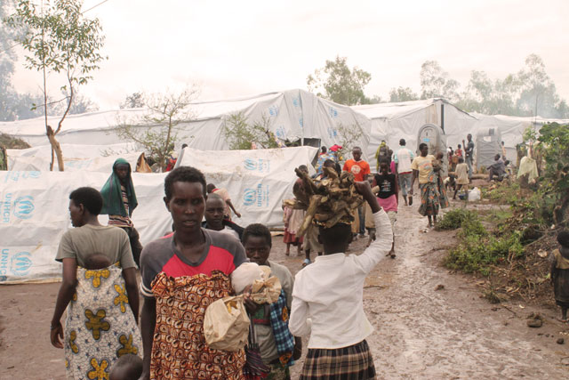 Refugee camp in Rwanda, where displaced Burundian families currently stay while fleeing political violence in their country. Photo by Caritas