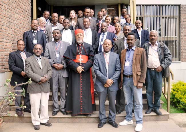 Participants of the Ethiopia Catholic Church Partners’ annual coordination discuss about coordinated effort to respond to current food  security situation in Ethiopa. Photo by Caritas Ethiopia