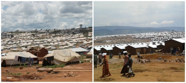 Mahama en 2016 et le camp d'aujourd'hui.