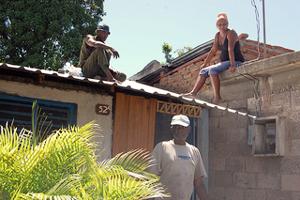 Roofs donated by Caritas Cuba programme. In Cuba, there was extensive coastal flooding and wind damage inland after Hurricaine Sandy in October 2012, destroying some 15,000 homes, killing 11, and causing $2 billion (2012 USD) in damage. Caritas has asked by the government to help repair roofs. Credits: Caritas Mexicana