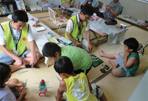 At Caritas bases, children's play rooms like this one provide gathering places for the local community, places for relaxed conversation. Credits: Caritas Japan