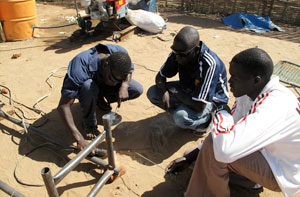 Masonry training is one practical skill which the SCC community centre is providing for camp members. Credits: Caritas