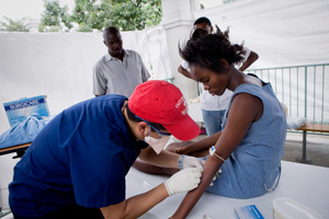 Haiti's health system was already a shambles before the earthquake with less than 30 percent of the population having access to health care services - and even worse, only 17 percent had access to sanitation. Credits: Orlinsky/Caritas