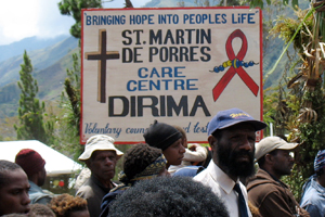 Care centers in PNG are creating awareness on HIV Credits: McMahon/Caritas Australia