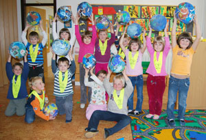 Children attending a workshop on climate justice at Pdkraj primary school in Slovenia. Credits: Caritas Slovenia