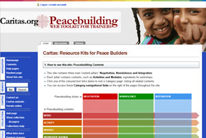 Caritas is launching Peacebuilding: Web Toolkit for Trainers now in French and Spanish