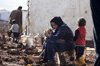 Freezing conditions in Lebanon's Bekaa valley are making life even more difficult for Syrian refugees. Credit: Sam Tarling/Caritas