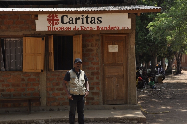 Caritas is the last aid agency left in the town where 23,000 people seek saftey on church property. Credit: MINUSCA