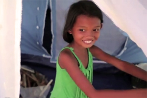 Honeyrea lives in the settlement of Tanuan on Leyte. Credit: Caritas 