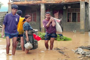 Massive floods have driven thousands of people in Nepal from their homes. Photo by Caritas Nepal