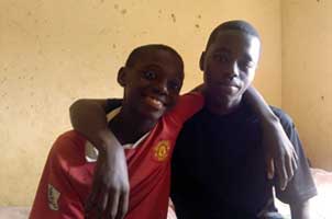 Ali (11) and Akim (8) fled the war-torn Burundi alone to Swaziland where they receive help at the Caritas run Malindza centre. Photo by N.Sabbetti/ Caritas Swaziland.