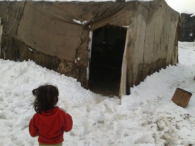 Winter storm hits refugees in Middle East