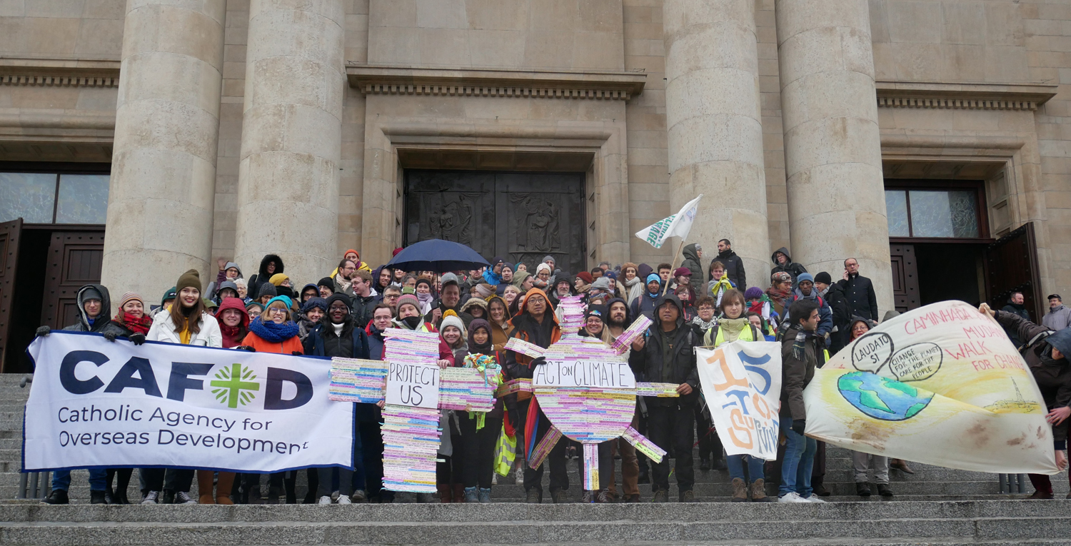 Climate pilgrims and catholic delegates at COP24. Photo by Rosie Heaton