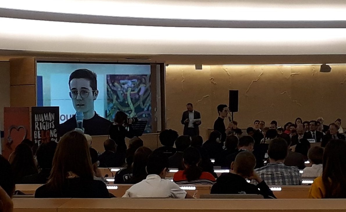 Thibaud Mabut spoke about why he is a young human rights campaigner at the 70th anniversary celebration of the Universal Declaration of Human Rights.